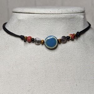 Handcrafted Ceramic and Bead Necklace